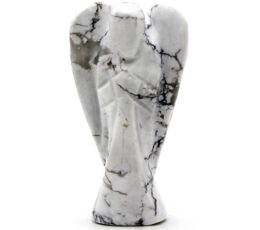 Hand Carved Gemstone Angel - White Howlite