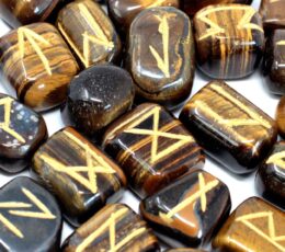 Runes Stone Set in Pouch - Tiger Eye
