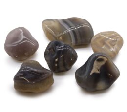 Bag of 6 Large African Tumble Stones - Grey Agate - Botswana