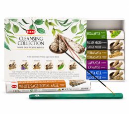 HEM Hexagonal Incense - White Sage Collection & Ashcatcher (asst pack 6)