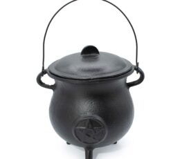 Extra Huge Cast Iron Cauldron with Pentagram 23x18cm (at least 4kg)