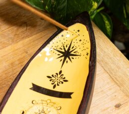 Enamel Incense Bowl - Mango Wood - Hand & Sun