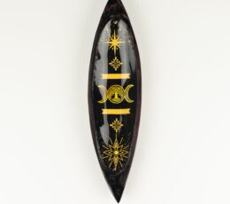 Enamel Incense Bowl - Mango Wood - Triple Moons