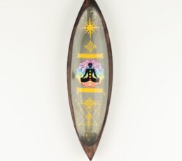 Enamel Incense Bowl - Mango Wood - Chakra