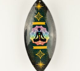 Enamelled  Incense Bowl - Aluminum - Lotus Buddha Chakra
