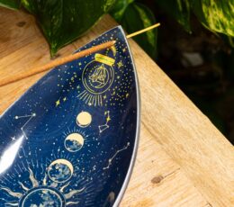 Enamel Incense Bowl - Aluminum - Zodiac Moon Phases