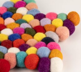 Felt Ball Star Centre Mat -  Multi Colour