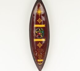 Enamel Incense Bowl - Mango Wood - Pentagon