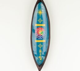 Enamel Incense Bowl - Mango Wood - Mandala